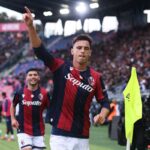 Moro esulta dopo il gol