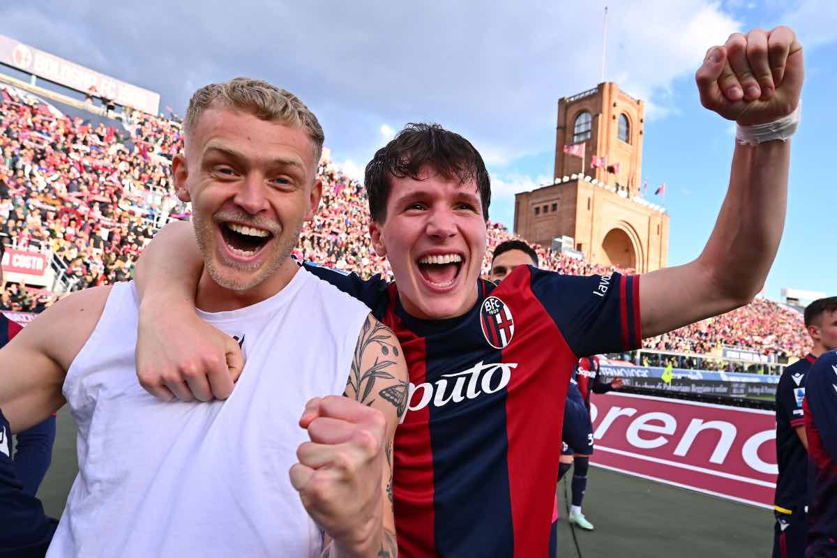 Jens Odgaard e Giovanni Fabbian esultano dopo la vittoria