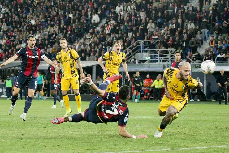 Il gol di Orsolini nell'ultimo Bologna-Inter disputato