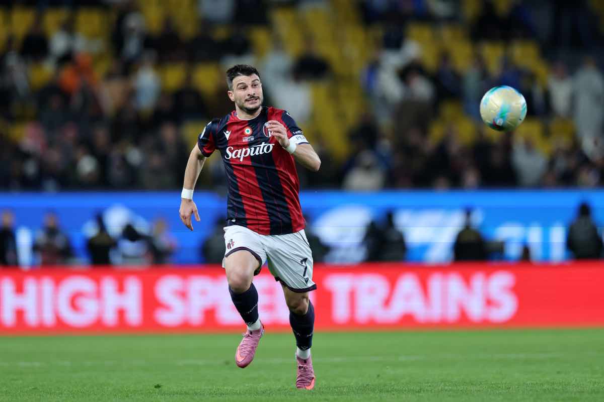 Riccardo orsolini durante Bologna-Inter di Supercoppa Italiana