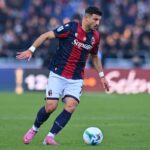 Riccardo Orsolini of Bologna FC during the Serie A match between Bologna FC 1909 and SSC Napoli at Renato Dall'Ara Stadium on November 09, 2025 in Bologna, Italy.