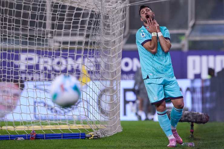 Riccardo Orsolini of Bologna FC reacts during the Serie A match between Parma Calcio 1913 and Bologna FC 1909 at Stadio Ennio Tardini on November 02, 2025 in Parma, Italy. 