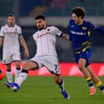 Orsolini e Bradaric in azione durante Hellas Verona-Bologna