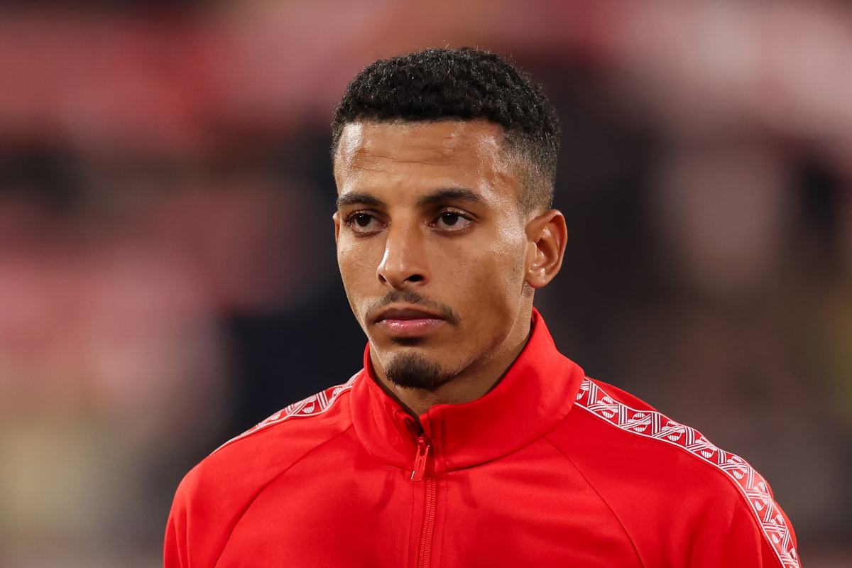GIRONA, SPAIN - NOVEMBER 30: Azzedine Ounahi of Girona FC looks on prior to the the LaLiga EA Sports match between Girona FC and Real Madrid CF at Montilivi Stadium on November 30, 2025 in Girona, Spain.