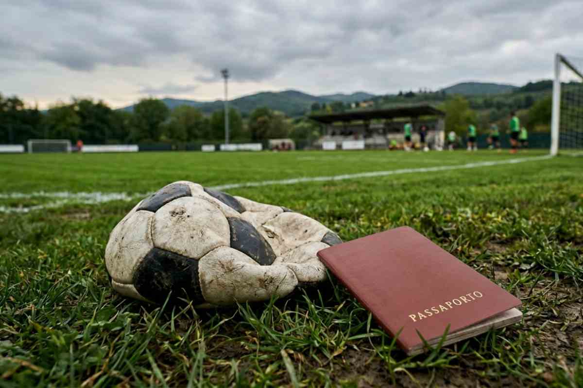 Un pallone sgonfio ed un passaporto - immagine generata da IA
