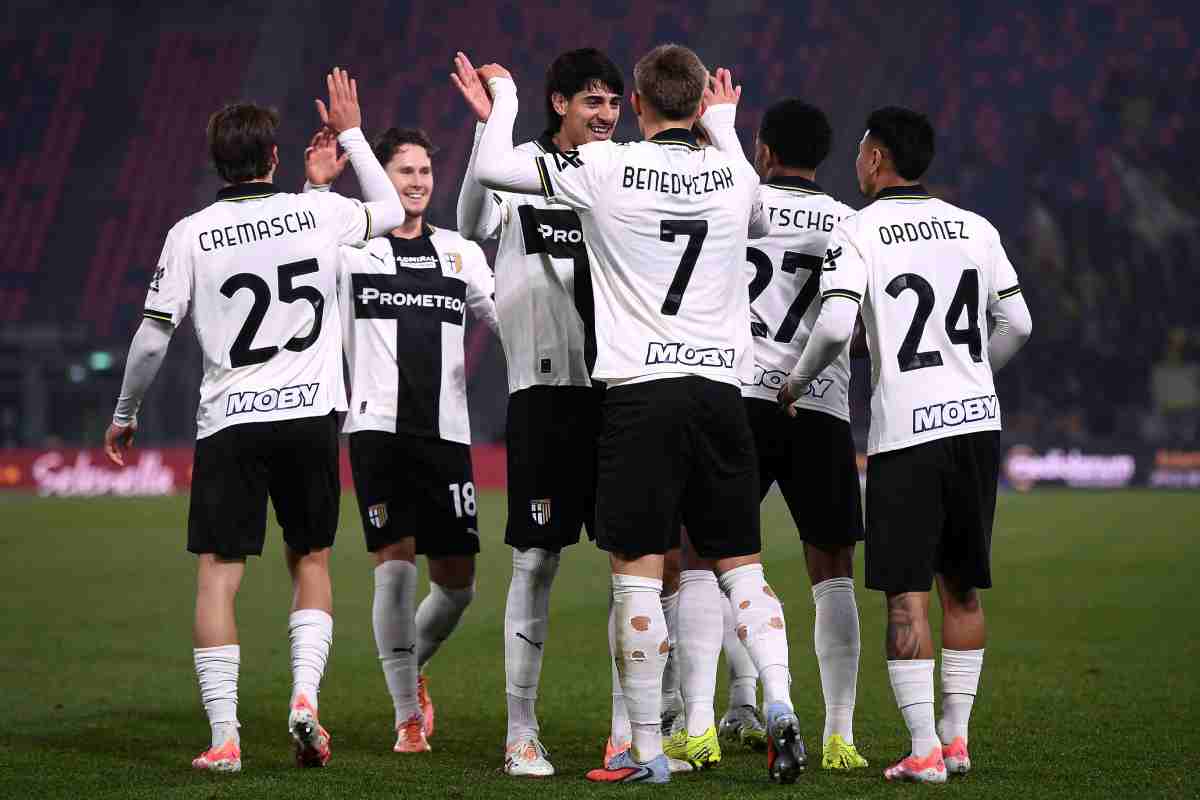 Il Parma dopo il gol del vantaggio