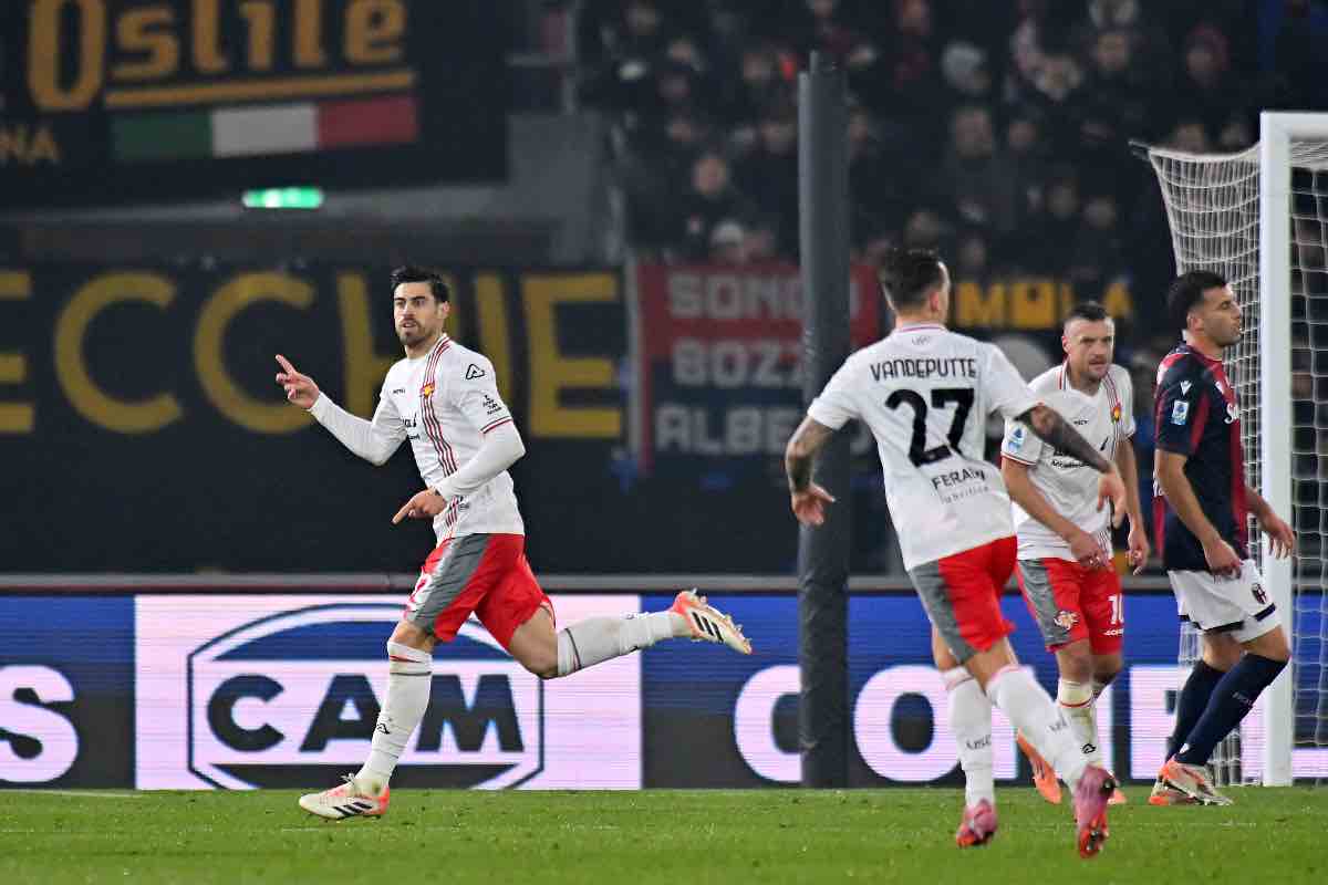 Martin Payero esulta dopo il gol in Bologna-Cremonese