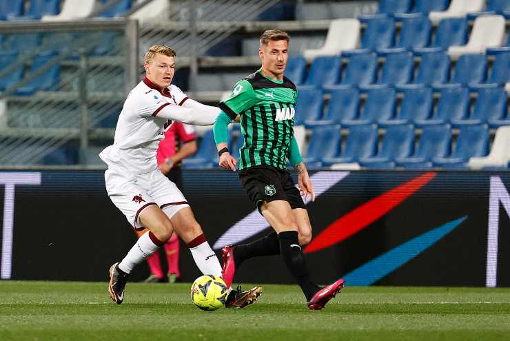 Per Schuurs con la maglia del Torino contro il Sassuolo 