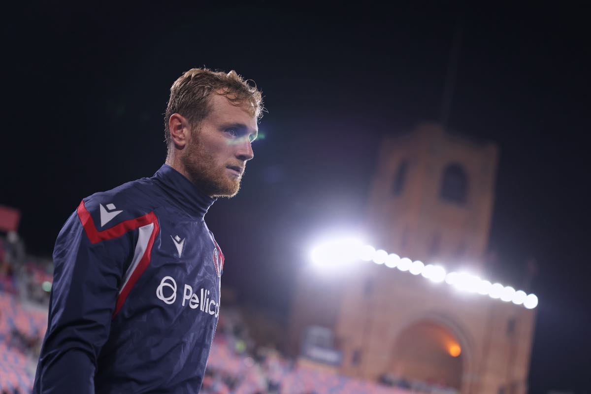Tommaso Pobega durante il riscaldamento di Bologna-Inter
