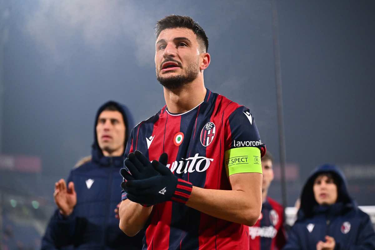 Riccardo Orsolini al termine di Bologna-Celtic