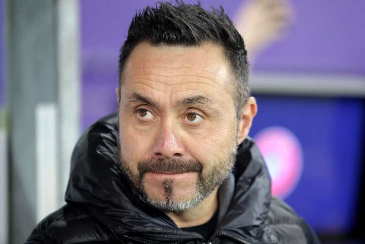 Roberto De Zerbi in primo piano