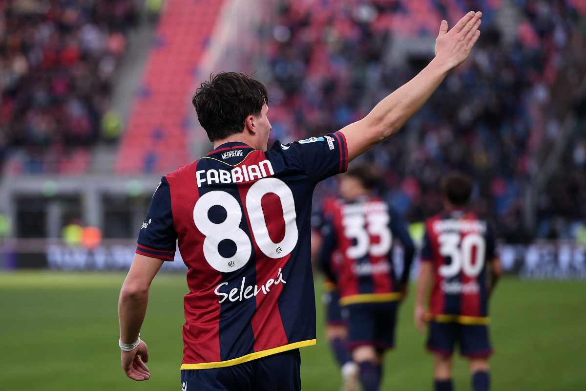 Giovanni Fabbian con la maglia del Bologna