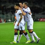 Castro esulta con Freuler e Bernardeschi dopo il gol in Torino-Bologna