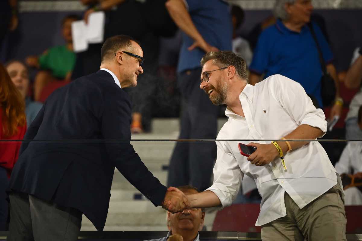 Joey Saputo e Matteo Lepore sulle tribune del Dall’Ara