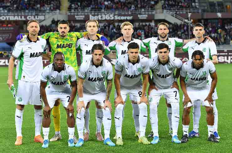 Il Sassuolo schierato in campo