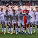 Bologna FC lineup during the Serie A match between US Sassuolo Calcio and Bologna FC 1909 at Mapei Stadium Citta del Tricolore on March 15, 2026 in Sassuolo, Italy.