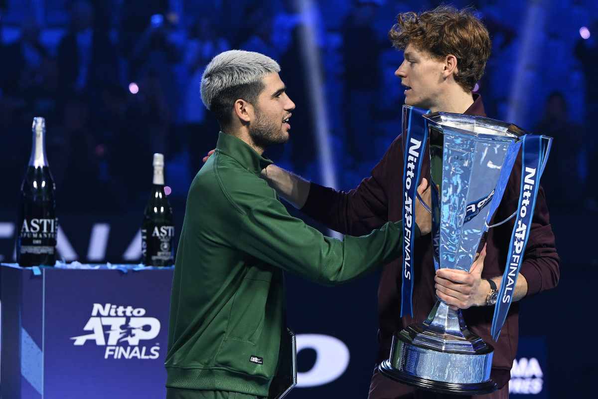 Sinner e Alcaraz alla premiazione alle ATP Finals
