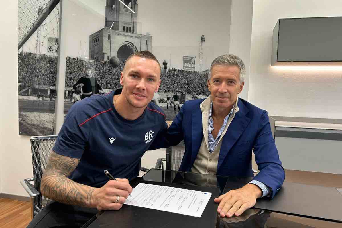 Skorupski e Fenucci al momento della firma del contratto