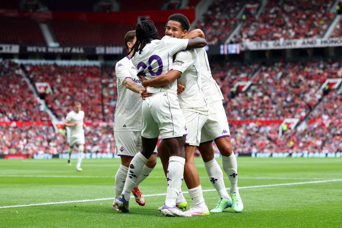 Sohm festeggia il gol nell’amichevole pre-campionato tra Manchester United e Fiorentina