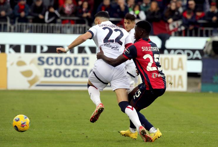 Sulemana al Cagliari marca Lykogiannis nella stagione 2023/24