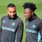 Tapsoba durante un allenamento