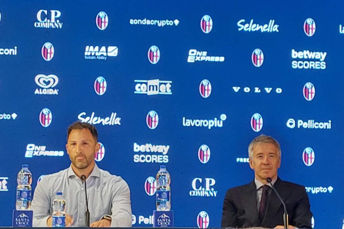 Tedesco e Fenucci durante la presentazione dell’allenatore