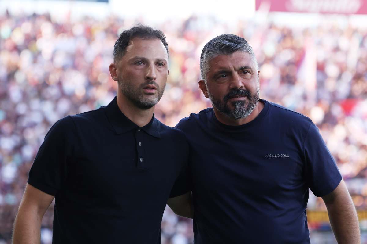 Domenico Tedesco e Gennaro Gattuso prima di Bologna-Lazio