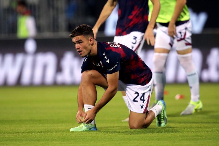 Dallinga durante il riscaldamento