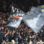 Tifosi Virtus sventolano bandieroni
