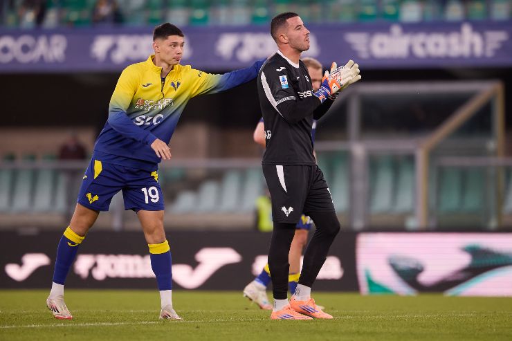 Tobias Slotsager nel riscaldamento