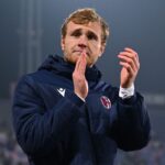 Tommaso Pobega nel pre partita di Bologna-Celtic di Europa League
