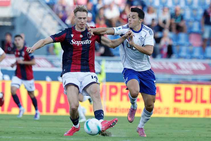 Torbjorn Heggem in azione contro il Como