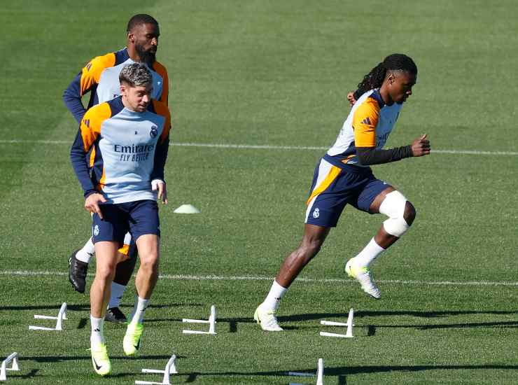 Valverde durante un riscaldamento