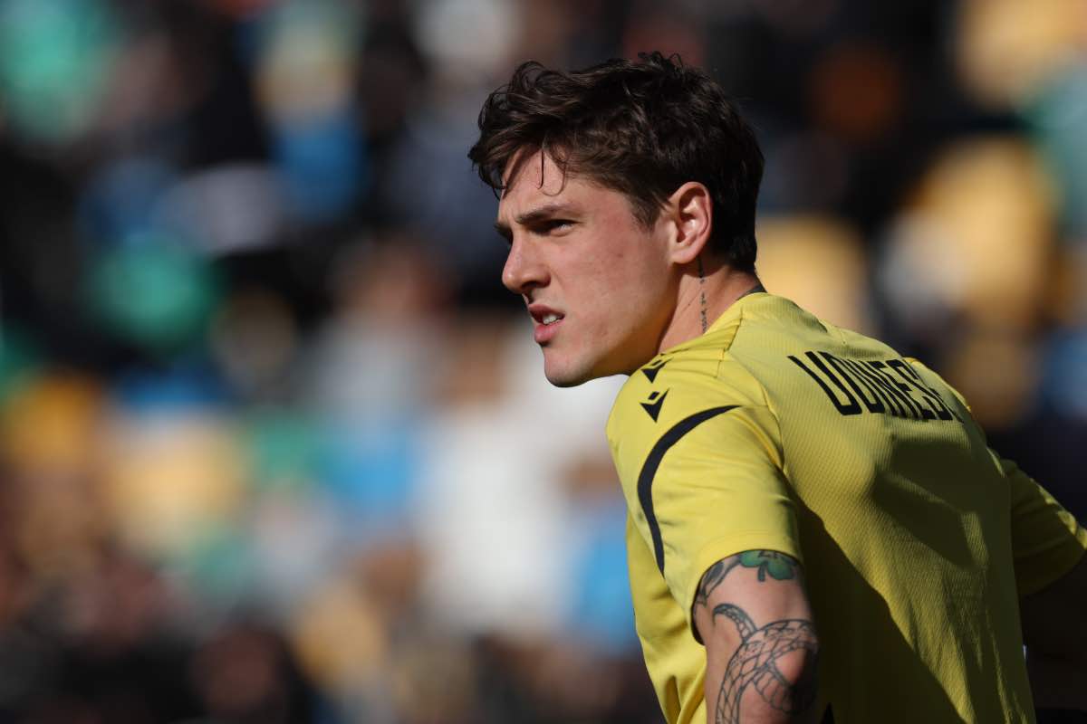 Nicolò Zaniolo nel pre-partita di Udinese-Sassuolo