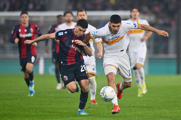 Niccolò Cambiaghi e Danilo Veiga in contrasto