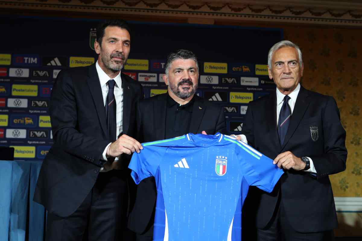 Gattuso con Gravina e Buffon