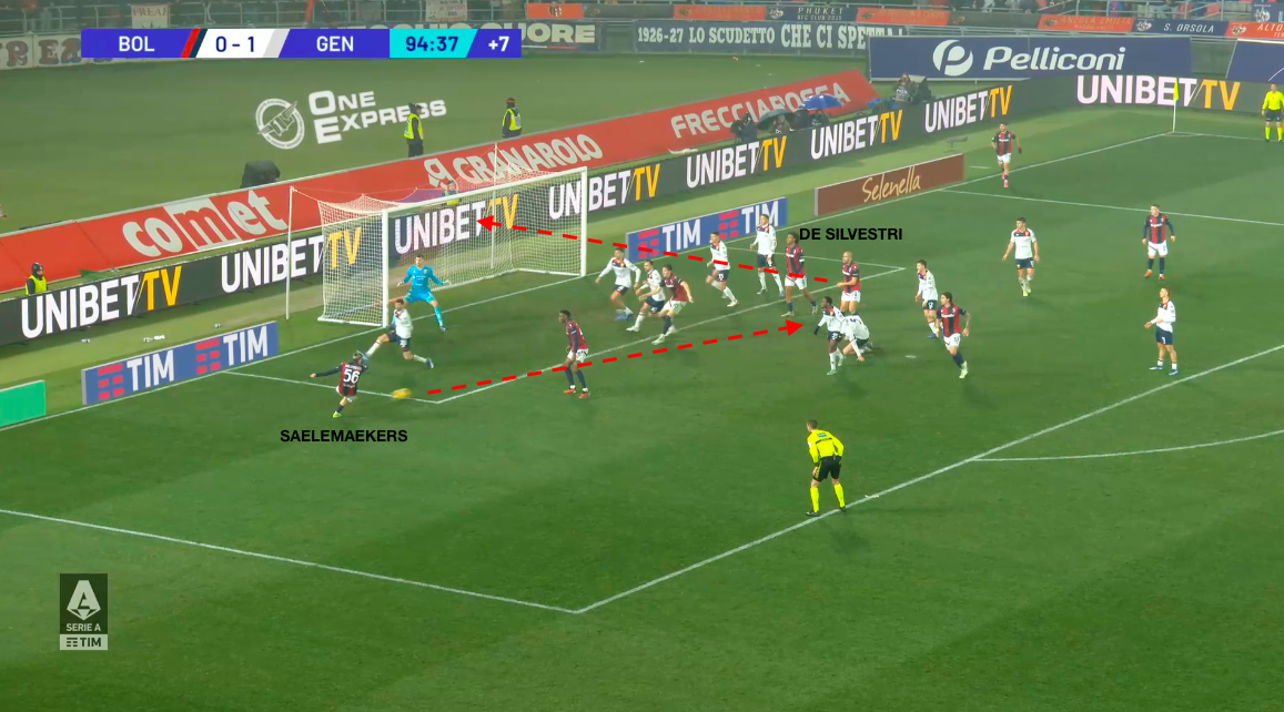 Il gol del pareggio rossoblu