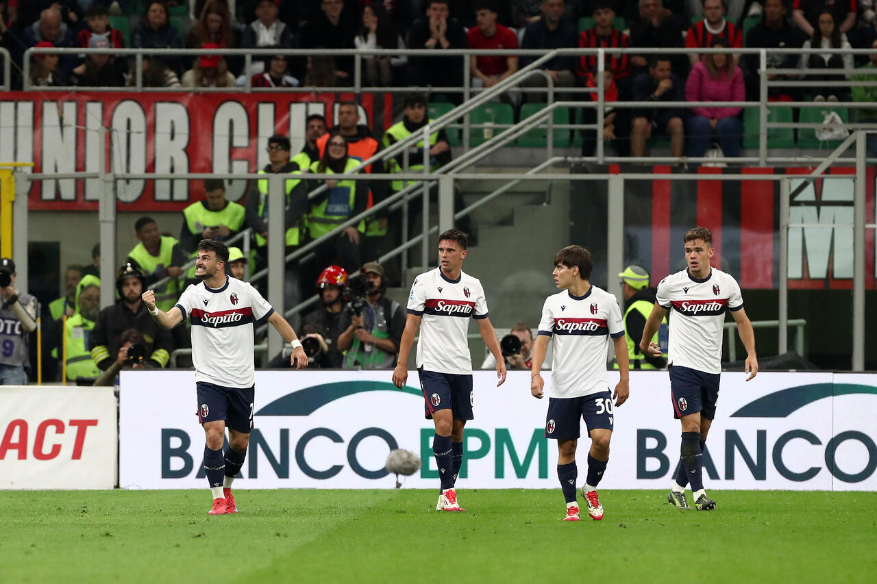 Riccardo Orsolini esulta dopo il gol (Photo by Marco Luzzani/Getty Images Via OneFootball)