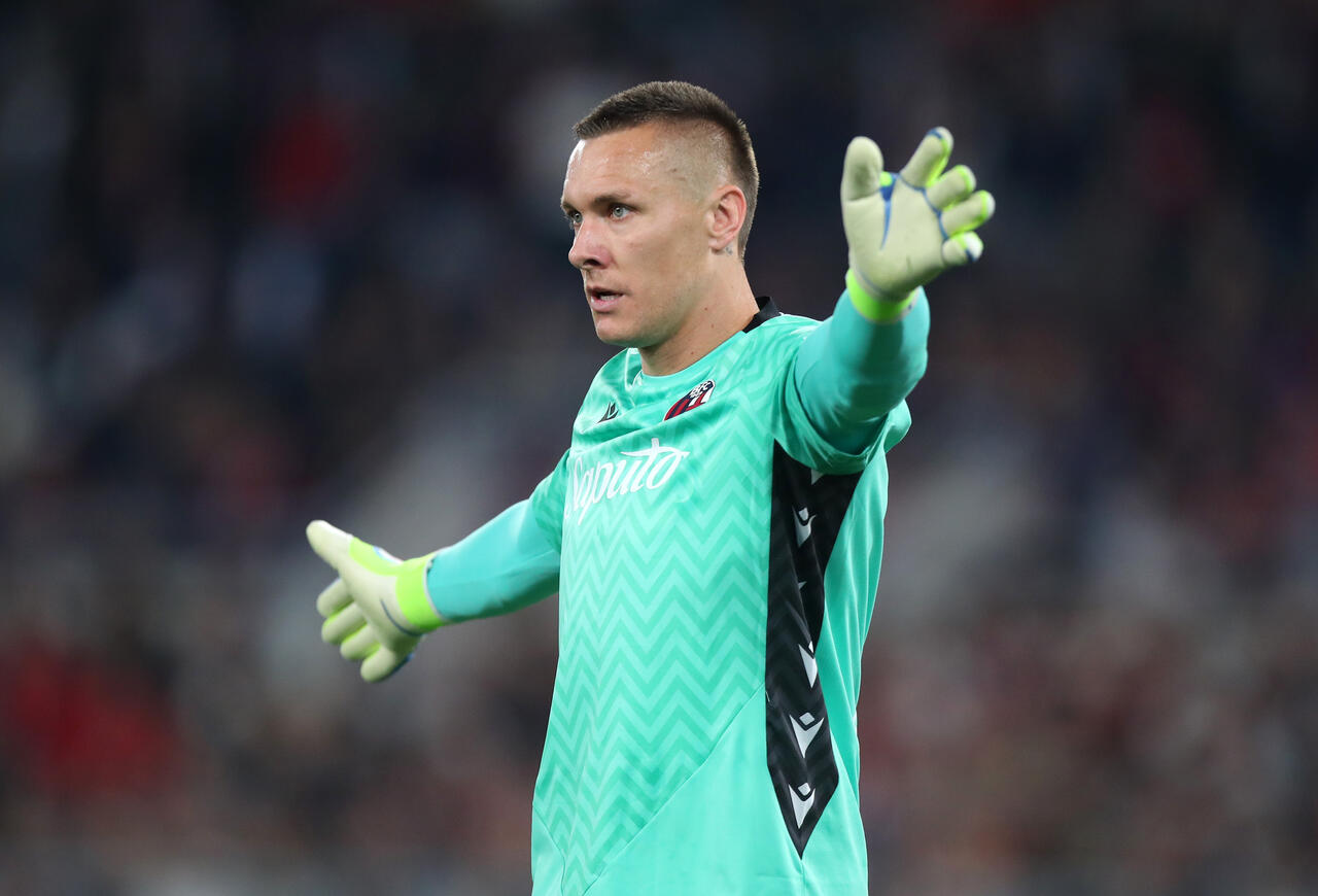 Lukasz Skorupski del Bologna durante la finale di Coppa Italia tra Bologna e Milan