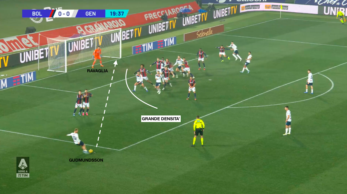Il gol del vantaggio di Gudmundsson