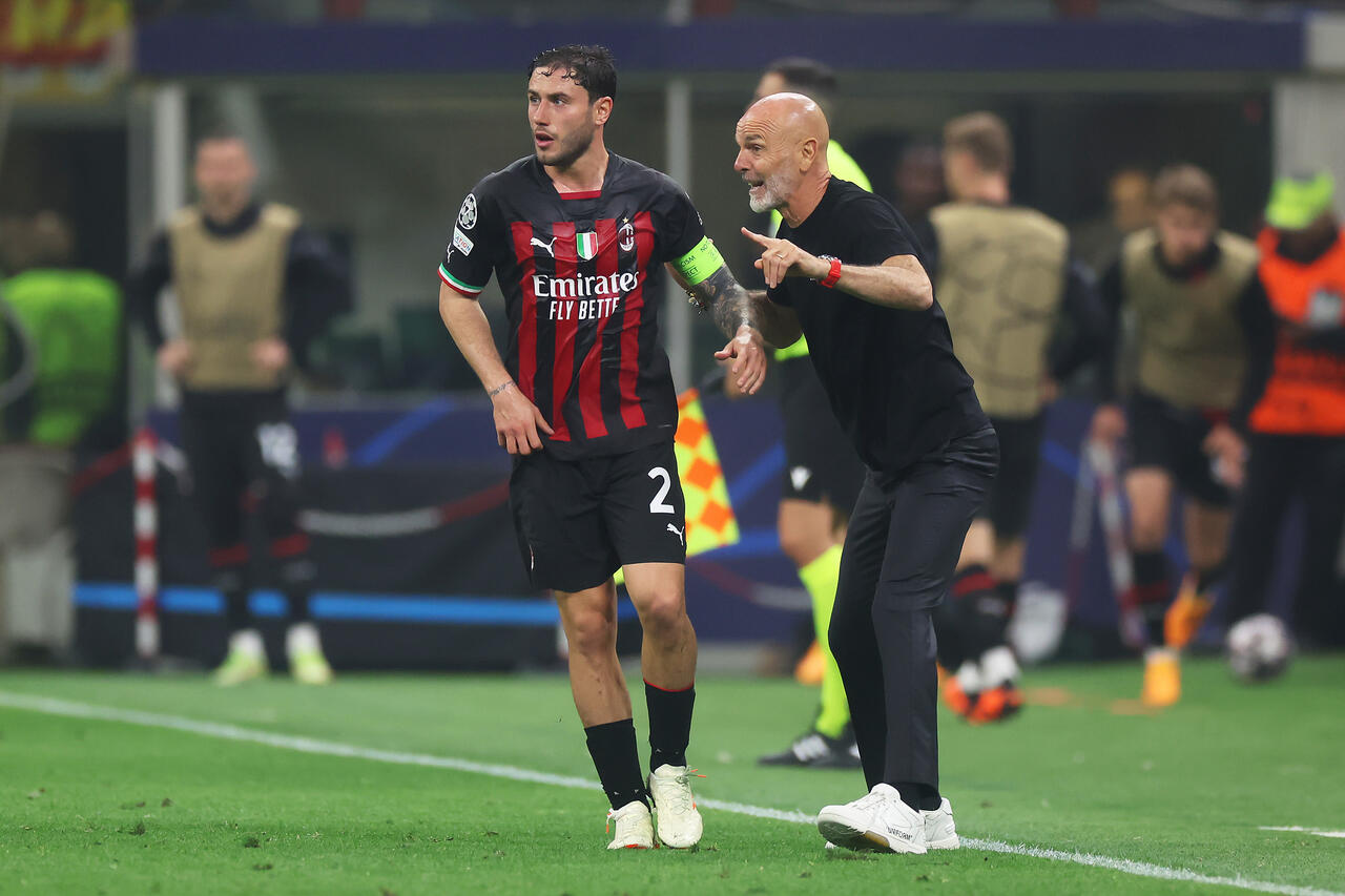 Davide Calabria e Stefano Pioli