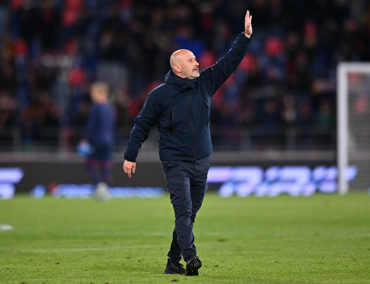 Vincenzo Italiano da indicazioni durante Bologna-Napoli