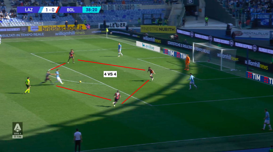 Il gol del pareggio del Bologna