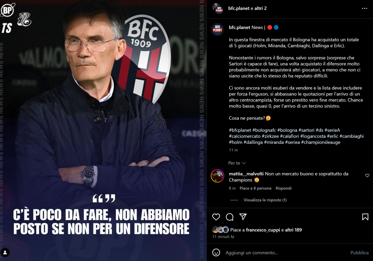 Post dichiarazione Sartori