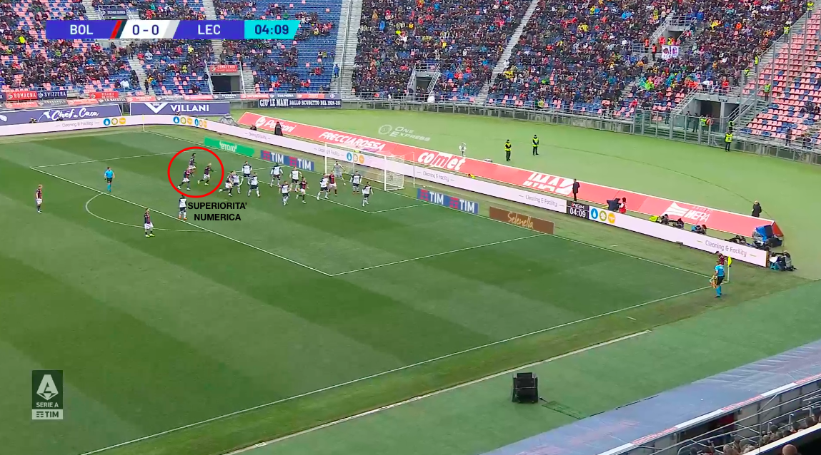 Gol del vantaggio rossoblu