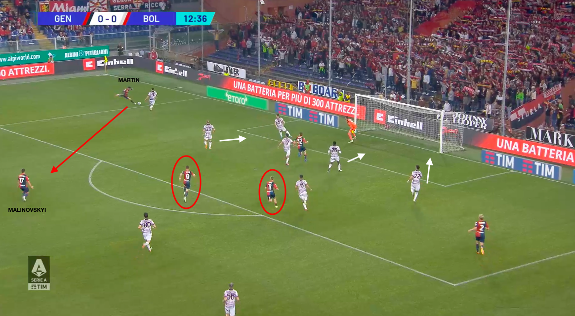 Il gol del vantaggio del Genoa
