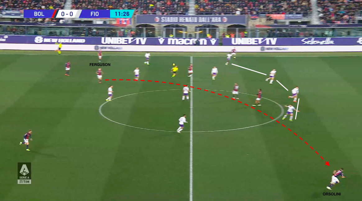 Il gol del vantaggio rossoblu