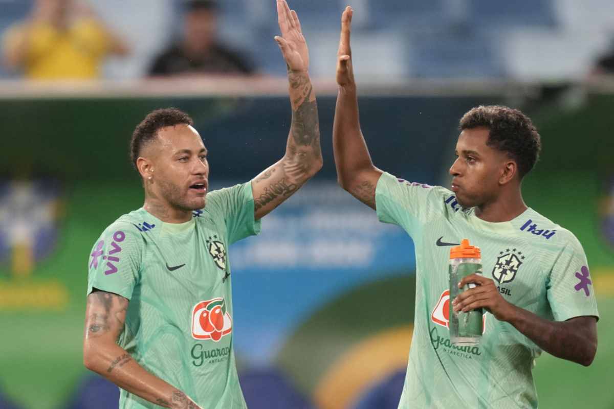 Neymar e Rodrygo con il Brasile