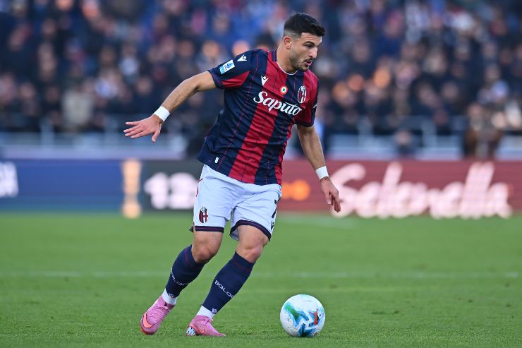 Riccardo Orsolini of Bologna FC during the Serie A match between Bologna FC 1909 and SSC Napoli at Renato Dall'Ara Stadium on November 09, 2025 in Bologna, Italy.