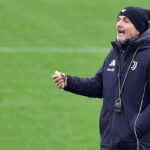 Luciano Spalletti urla in allenamento